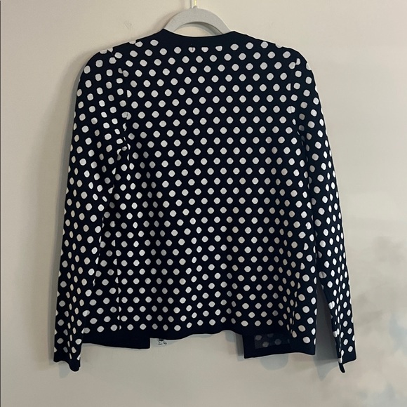 Boden Cleo Jacquard Knitted Cardigan Navy White Polka Dot 2 Twee NWT Retro Open - Picture 5 of 5